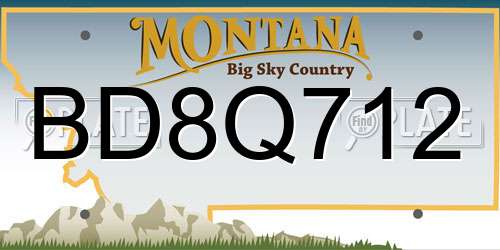 BD8Q712 Montana License Plate
