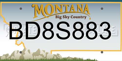 BD8S883 Montana License Plate