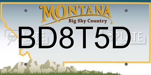 BD8T5D Montana License Plate