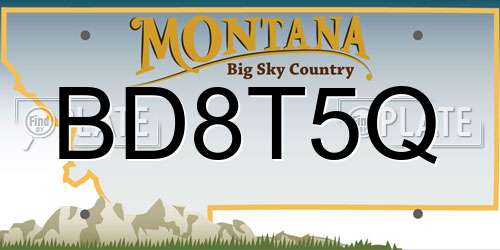 BD8T5Q Montana License Plate