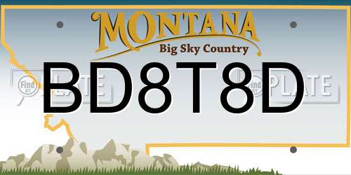 BD8T8D Montana License Plate