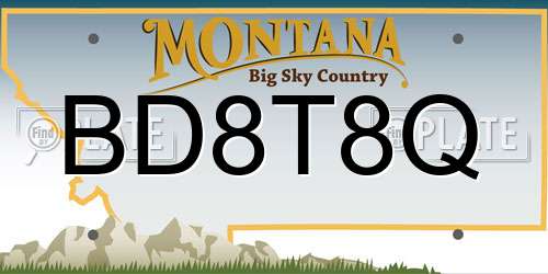 BD8T8Q Montana License Plate