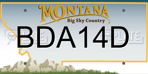 BDA14D Montana License Plate