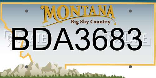 BDA3683 Montana License Plate