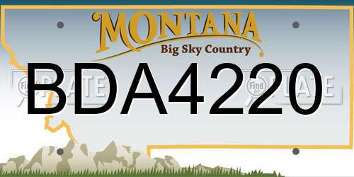 BDA4220 Montana License Plate