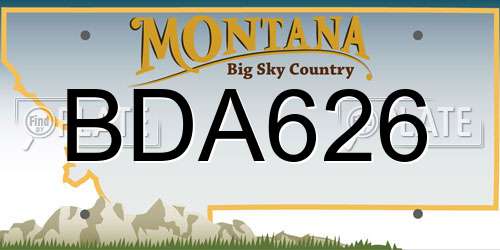 BDA626 Montana License Plate