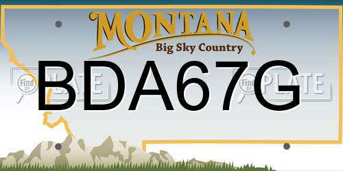BDA67G Montana License Plate