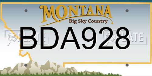 BDA928 Montana License Plate