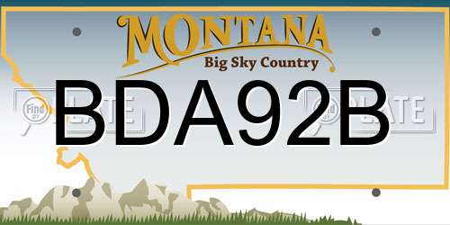 BDA92B Montana License Plate