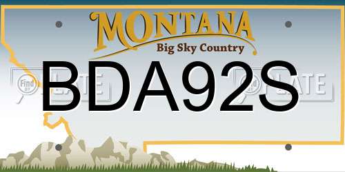 BDA92S Montana License Plate