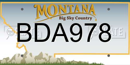 BDA978 Montana License Plate