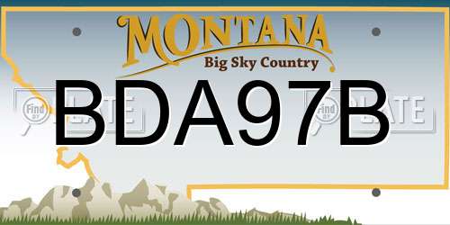 BDA97B Montana License Plate