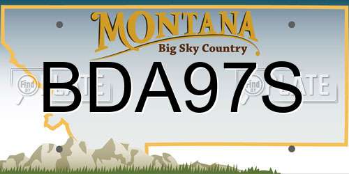 BDA97S Montana License Plate