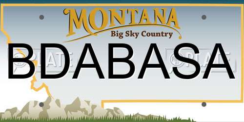 BDABASA Montana License Plate