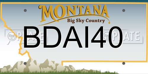 BDAI40 Montana License Plate