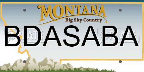 BDASABA Montana License Plate