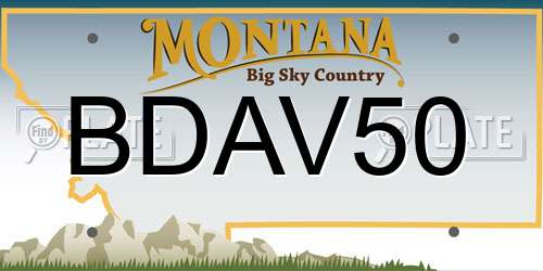 BDAV50 Montana License Plate