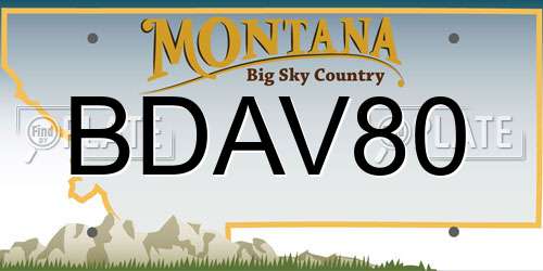 BDAV80 Montana License Plate