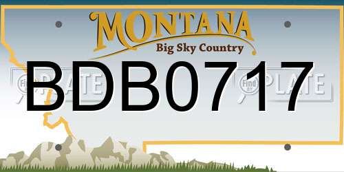 BDB0717 Montana License Plate
