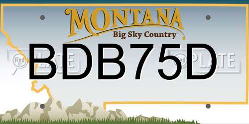 BDB75D Montana License Plate