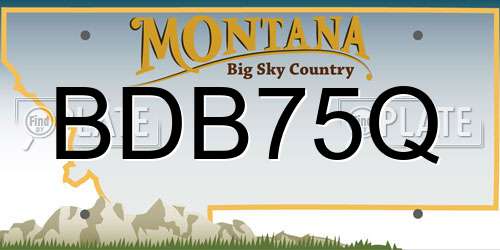 BDB75Q Montana License Plate
