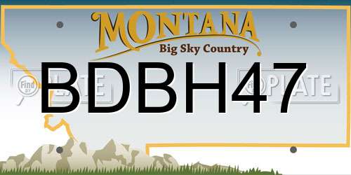 BDBH47 Montana License Plate