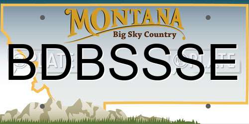 BDBSSSE Montana License Plate