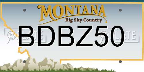 BDBZ50 Montana License Plate
