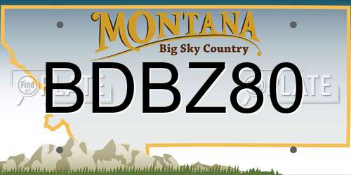 BDBZ80 Montana License Plate