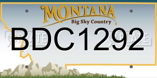 BDC1292 Montana License Plate