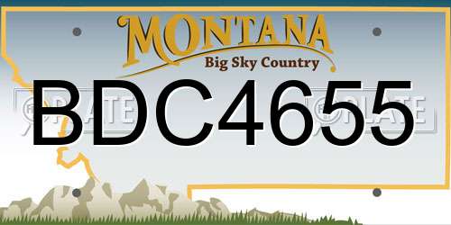 BDC4655 Montana License Plate