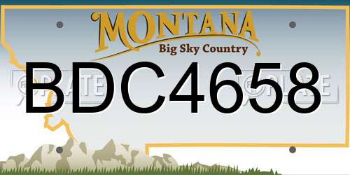 BDC4658 Montana License Plate