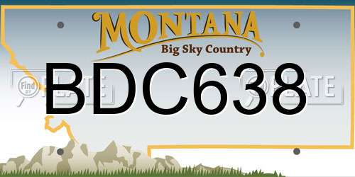 BDC638 Montana License Plate