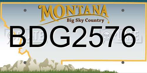 BDG2576 Montana License Plate