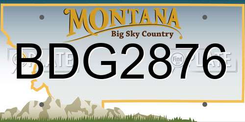 BDG2876 Montana License Plate