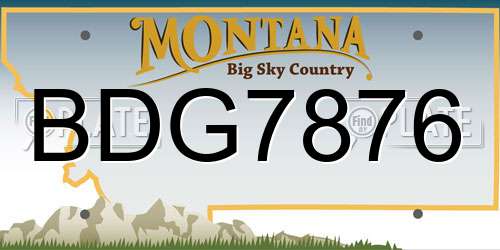 BDG7876 Montana License Plate
