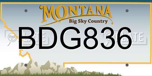 BDG836 Montana License Plate