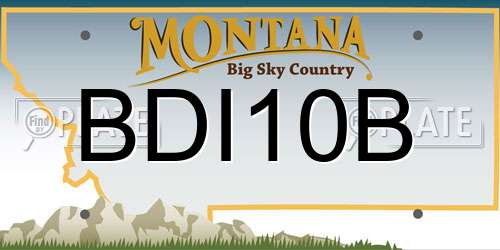 BDI10B Montana License Plate