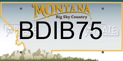 BDIB75 Montana License Plate