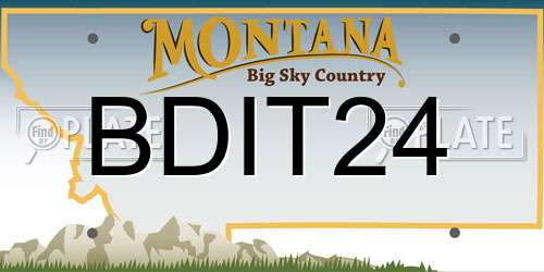 BDIT24 Montana License Plate
