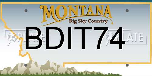 BDIT74 Montana License Plate