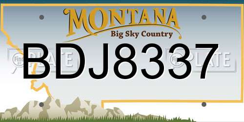 BDJ8337 Montana License Plate