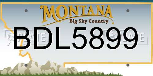 BDL5899 Montana License Plate