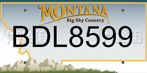 BDL8599 Montana License Plate