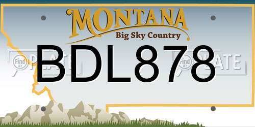 BDL878 Montana License Plate