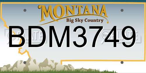 BDM3749 Montana License Plate