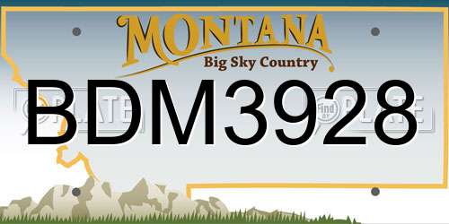 BDM3928 Montana License Plate