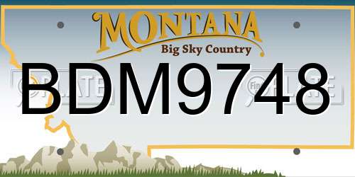 BDM9748 Montana License Plate