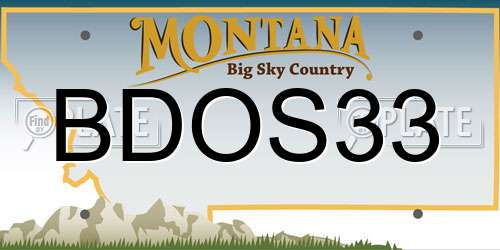 BDOS33 Montana License Plate