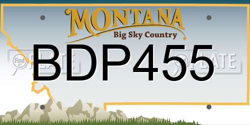 BDP455 Montana License Plate